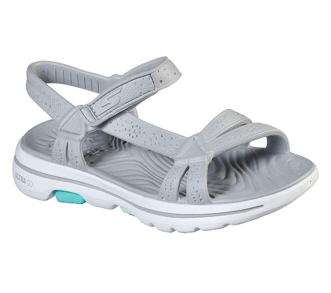 Sandalias de Verano Skechers Mujer - GOwalk 5 Gris HQBGJ4950